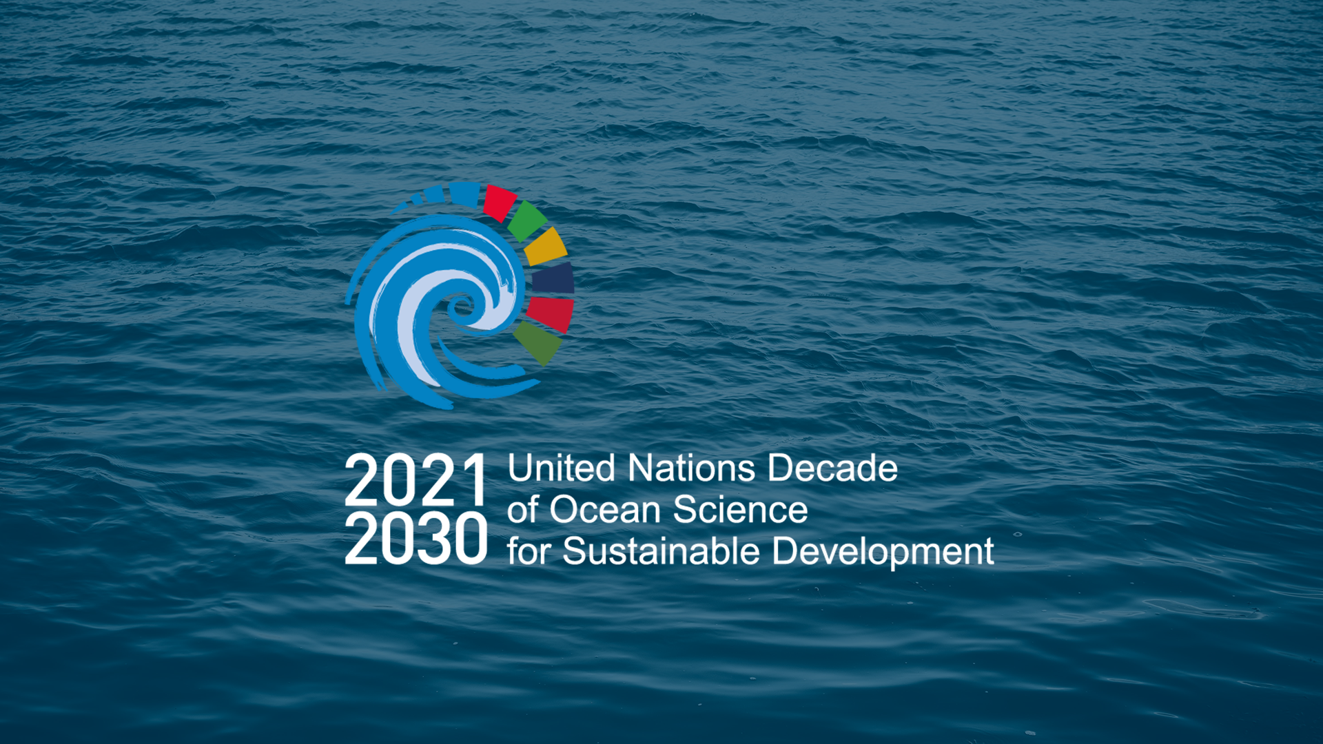 UN logo with ocean background