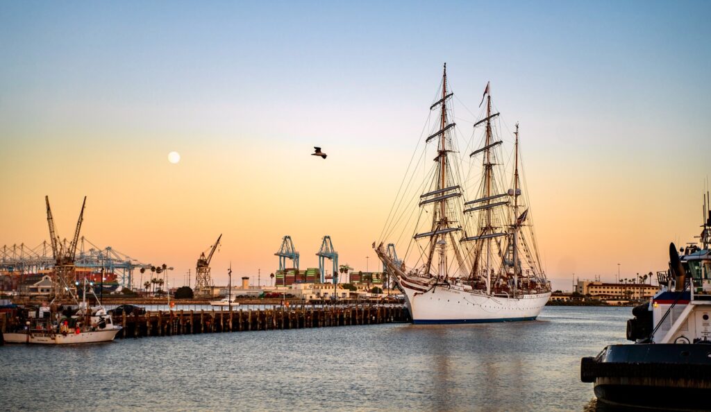 Statsraad Lehmkuhl til kai i Los Angeles.