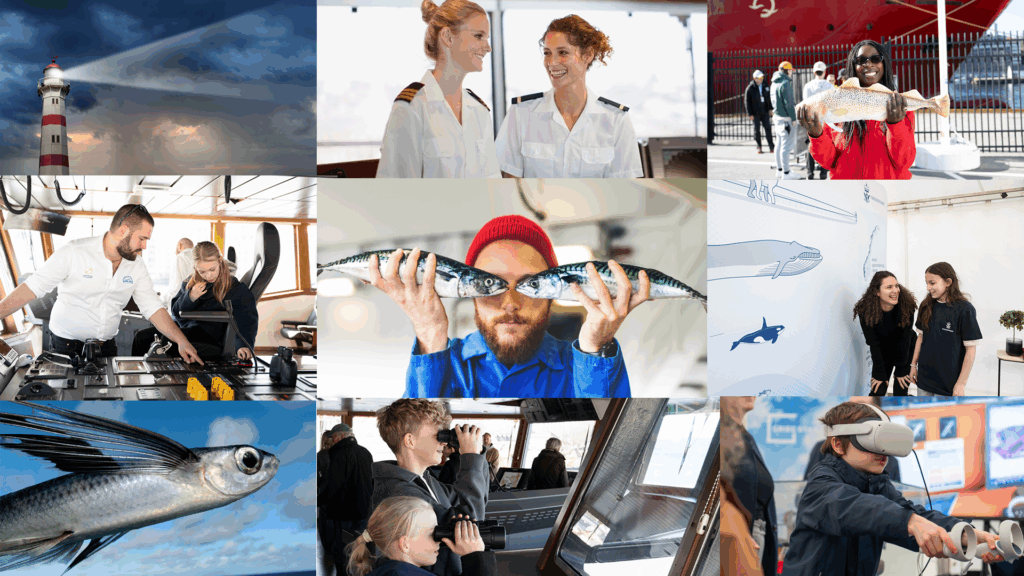 bilde av barn og unge som utforsker marine og maritime aktiviteter